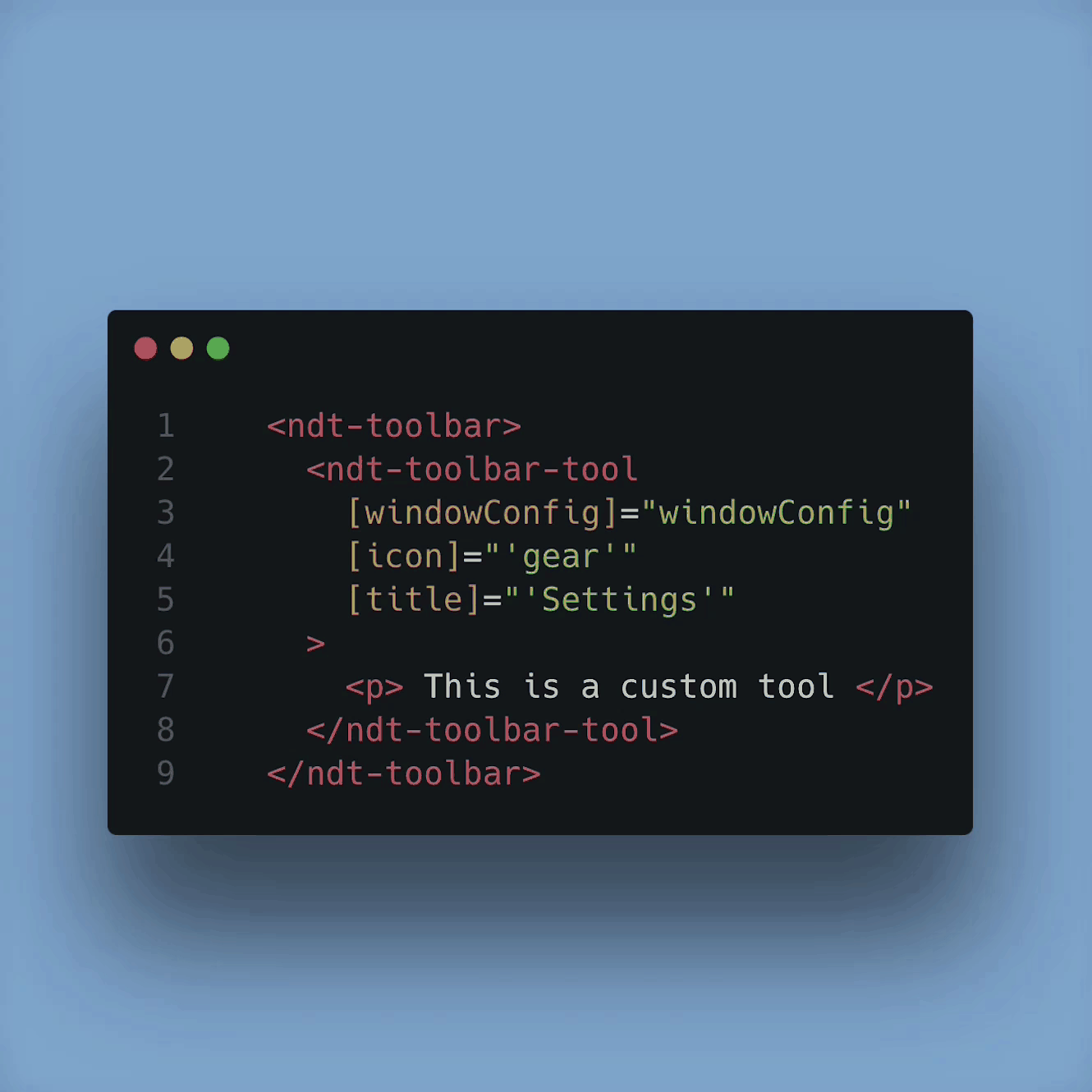 Angular Toolbar demo showing feature flags, permissions, and preset management